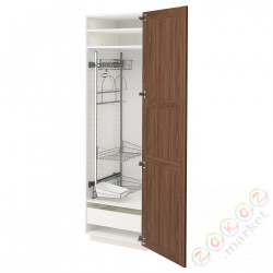 ⭐METOD / MAXIMERA⭐Высокий шкаф/домашний интерьер, белый Enköping/коричневый орех, 60x60x200 cm⭐ИКЕА-99475202