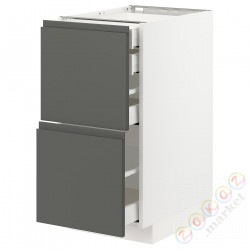 ⭐METOD / MAXIMERA⭐Sсstj 2fr/2n/śr/в шу, белый/Voxtorpтемно-серый, 40x60 cm⭐ИКЕА-69309959