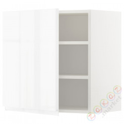 ⭐METOD⭐Навесной шкаф с полками, белый/Блеск Voxtorp/белый, 60x60 cm⭐ИКЕА-29457838