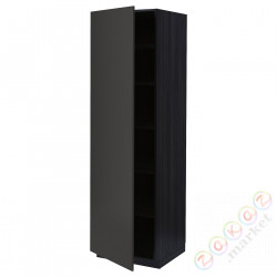 ⭐METOD⭐Высокий шкаф/полки, черный/Nickebo матантрацит, 60x60x200 cm⭐ИКЕА-89497997