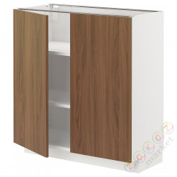 ⭐METOD⭐Кабинет stj/полки/2 дверь, белый/Tistorp подражаниеacja коричневыйowego орехa, 80x37 cm⭐ИКЕА-99519753