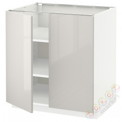 ⭐METOD⭐Кабинет stj/полки/2 дверь, белый/Ringhult светло-серый, 80x60 cm⭐ИКЕА-69455031