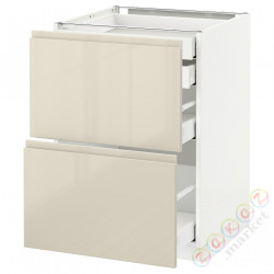 ⭐METOD / MAXIMERA⭐Sсstj 2fr/2n/śr/в шу, белый/Voxtorpглянцевый светло-бежевый, 60x60 cm⭐ИКЕА-49142908