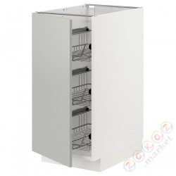 ⭐METOD⭐Гардероб с проволочной корзиной, белый/Havstorp светло-серый, 40x60 cm⭐ИКЕА-99539402