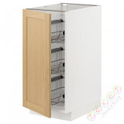 ⭐METOD⭐Гардероб с проволочной корзиной, белый/Forsbacka дуб, 40x60 cm⭐ИКЕА-69509091