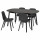 ⭐VEDBO / ODGER⭐Таблица и 4 стулья, черный/антрацит160x95 cm⭐ИКЕА-39305043 ⭐VEDBO / ODGER⭐Таблица и 4 стулья, черный/антрацит160x95 cm⭐ИКЕА-39305043