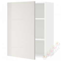 ⭐METOD⭐Навесной шкаф с полками, белый/Ringhult светло-серый, 60x80 cm⭐ИКЕА-49458257