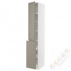 ⭐METOD / MAXIMERA⭐Sза wys 3шу/1d/2половина, белый/Upplöv матciemnoбежевый, 40x60x240 cm⭐ИКЕА-09491881