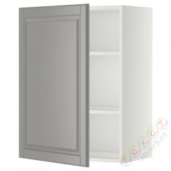 ⭐METOD⭐Навесной шкаф с полками, белый/Bodbyn Серый, 60x80 cm⭐ИКЕА-49457154