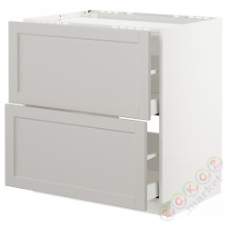 ⭐METOD / MAXIMERA⭐Старший полковник/2fr/2шу, белый/Lerhyttan светло-серый, 80x60 cm⭐ИКЕА-09274359