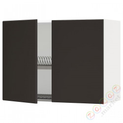 ⭐METOD⭐Навесной шкаф с крылом для сушки/2 дверь, белый/Кунгсбака антрацит, 80x60 cm⭐ИКЕА-49462853