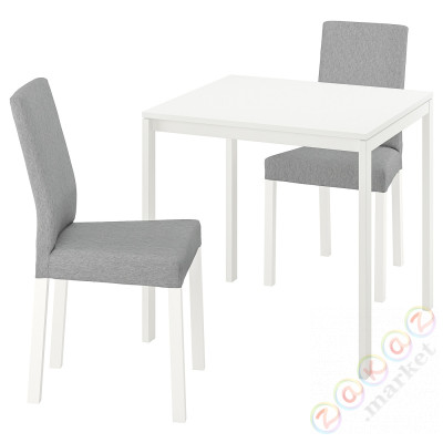 ⭐MELLTORP / KATTIL⭐Таблица и 2 стулья, белый/Knisa светло-серый, 75 cm⭐ИКЕА-89428838