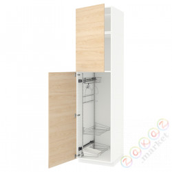 ⭐METOD⭐Высокий шкаф/домашний интерьер, белый/Askersund яркий узор ясеня, 60x60x240 cm⭐ИКЕА-09468197