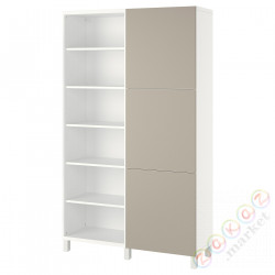 ⭐BESTA⭐Сочетание с дверь, белый/Лаппвикен/Stubbarp jasny серый-бежевый, 120x42x202 cm⭐ИКЕА-49421693