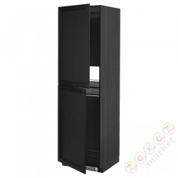 ⭐METOD⭐Шкаф, высокий лед/проживающий, черный/Lerhyttan черный морилка, 60x60x200 cm⭐ИКЕА-09260734