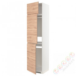 ⭐METOD⭐Ледяной шкаф высокий/замораживание/3Drz, белый/Voxtorpподражание. дуб, 60x60x240 cm⭐ИКЕА-49462928