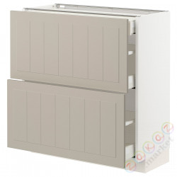 ⭐METOD / MAXIMERA⭐Sсstj 2fr/3шу, белый/Stensund бежевый, 80x37 cm⭐ИКЕА-69408148