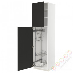 ⭐METOD⭐Высокий шкаф/домашний интерьер, белый/Nickebo матантрацит, 60x60x220 cm⭐ИКЕА-09498321