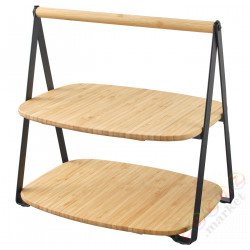 ⭐FULLSPACKAD⭐Лоток do serwowania, бамбук/черный, 28x20 cm⭐ИКЕА-20430141