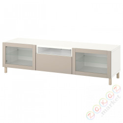 ⭐BESTA⭐Тумба под ТВ, белый Sindvik/Лаппвикен/Mejarp светло-серый/бежевый, 180x42x48 cm⭐ИКЕА-59435915