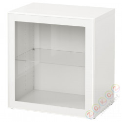 ⭐BESTÅ⭐Сайт, белый/Glassvik белый/прозрачное стекло60x42x64 cm⭐ИКЕА-39047799