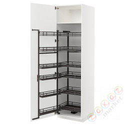 ⭐METOD⭐Высокий шкаф с wysuwaną spiżarką, белый/Ringhult светло-серый, 60x60x220 cm⭐ИКЕА-89472015