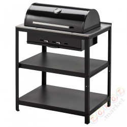 ⭐GRILLSKAR⭐Grill węglowy, черный/нержавеющая сталь за пределами, 86x61 cm⭐ИКЕА-30471447