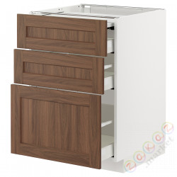 ⭐METOD / MAXIMERA⭐Кабинет ул. сwysuwanym blatem/3шу, белый Enköping/коричневый орех, 60x60 cm⭐ИКЕА-69475091