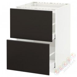 ⭐METOD / MAXIMERA⭐Старший полковник/2fr/2шу, белый/Кунгсбака антрацит, 60x60 cm⭐ИКЕА-49211925