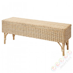 ⭐TOLKNING⭐Скамейка с контейнером, wykonano ręcznт.е.ротанг, 120 cm⭐ИКЕА-80512657