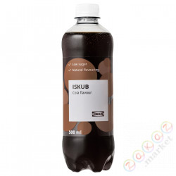 ⭐ISKUB⭐Gazowany napój beзаlkoholowy, вкус coli/сcukrem i słodzikami, 500 ml⭐ИКЕА-50548059