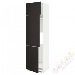 ⭐METOD⭐Ледяной шкаф высокий/замораживание/3Drz, белый/Кунгсбака антрацит, 60x60x220 cm⭐ИКЕА-39461397