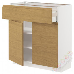 ⭐METOD / MAXIMERA⭐Затененный ящик/2 Drz, белый/Voxtorpподражание. дуб, 80x37 cm⭐ИКЕА-89538648