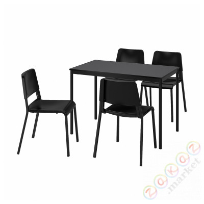 ⭐SANDSBERG / TEODORES⭐Таблица и 4 стулья, черный/черный, 110x67 cm⭐ИКЕА-79494292