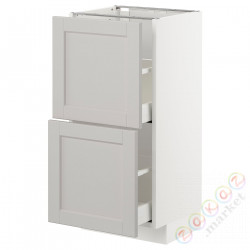 ⭐METOD / MAXIMERA⭐Шкаф/2 шу/, белый/Lerhyttan светло-серый, 40x37 cm⭐ИКЕА-59274253