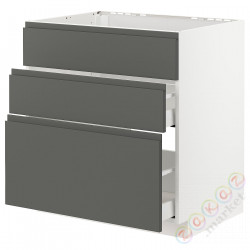 ⭐METOD / MAXIMERA⭐Форма L + 3F/2шу, белый/Voxtorpтемно-серый, 80x60 cm⭐ИКЕА-39305509