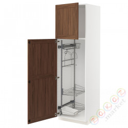 ⭐METOD⭐Высокий шкаф/домашний интерьер, белый Enköping/коричневый орех, 60x60x200 cm⭐ИКЕА-49475167