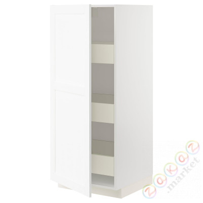 ⭐METOD / MAXIMERA⭐Высокий шкаф с ящики, белый Enköping/белый имитация дерева, 60x60x140 cm⭐ИКЕА-49473559