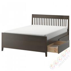 ⭐IDANAS⭐Каркас кровати сящики, темно коричневый/Leirsund, 140x200 cm⭐ИКЕА-79392217