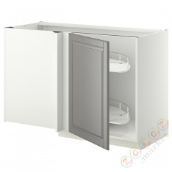 ⭐METOD⭐Напольный шкаф угловой H. полка, белый/Bodbyn Серый, 128x68 cm⭐ИКЕА-09464694