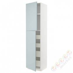 ⭐METOD / MAXIMERA⭐Шкаф, высота 2дверь/4лопата, белый/Kallarp jasnoсерый-синий, 60x60x240 cm⭐ИКЕА-59478943