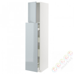 ⭐METOD / MAXIMERA⭐Sза wys сwys 1Drz/4шу, белый/Kallarp jasnoсерый-синий, 40x60x200 cm⭐ИКЕА-89479366