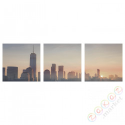 ⭐PJATTERYD⭐Образ, wschód слонca w mieście, 56x56 cm⭐ИКЕА-70519471