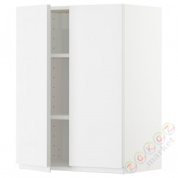 ⭐METOD⭐Навесной шкаф с полками/2 дверь, белый/Блеск Voxtorp/белый, 60x80 cm⭐ИКЕА-99465972