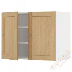 ⭐METOD⭐Навесной шкаф с полками/2 дверь, белый/Forsbacka дуб, 80x60 cm⭐ИКЕА-99509344