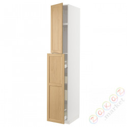 ⭐METOD / MAXIMERA⭐Sза wys сwys 1Drz/4шу, белый/Forsbacka дуб, 40x60x240 cm⭐ИКЕА-79509482