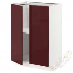 ⭐METOD⭐Кабинет stj/полки/2 дверь, белый Kallarp/темно-красно-коричневый блеск, 60x37 cm⭐ИКЕА-19456127