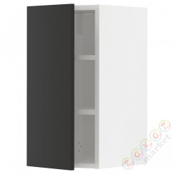 ⭐METOD⭐Навесной шкаф с полками, белый/Nickebo матантрацит, 30x60 cm⭐ИКЕА-09497915