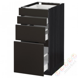 ⭐METOD / MAXIMERA⭐Бывший 4 пт/4шу, черный/Кунгсбака антрацит, 40x60 cm⭐ИКЕА-89212517