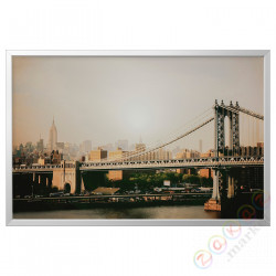 ⭐BJORKSTA⭐Картина в рамке, Манхэттенский мост/Серебряный, 118x78 cm⭐ИКЕА-39384634
